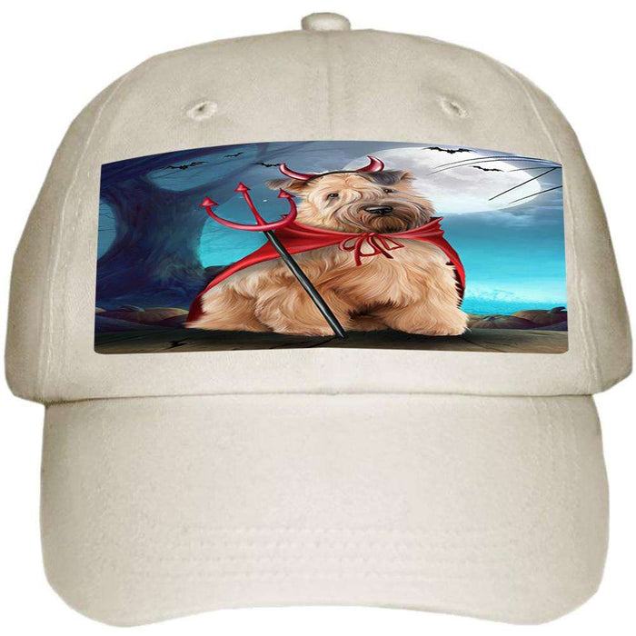 Happy Halloween Trick or Treat Wheaten Terrier Dog Devil Ball Hat Cap HAT61335