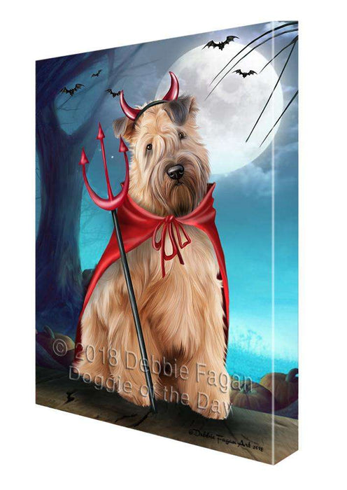 Happy Halloween Trick or Treat Wheaten Terrier Dog Devil Canvas Print Wall Art Décor CVS89603