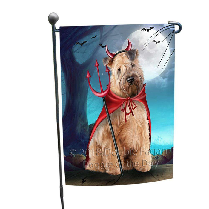 Happy Halloween Trick or Treat Wheaten Terrier Dog Devil Garden Flag GFLG52479