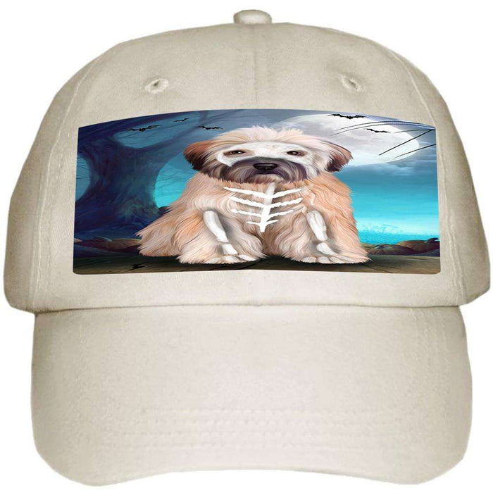 Happy Halloween Trick or Treat Wheaten Terrier Dog Skeleton Ball Hat Cap HAT61392