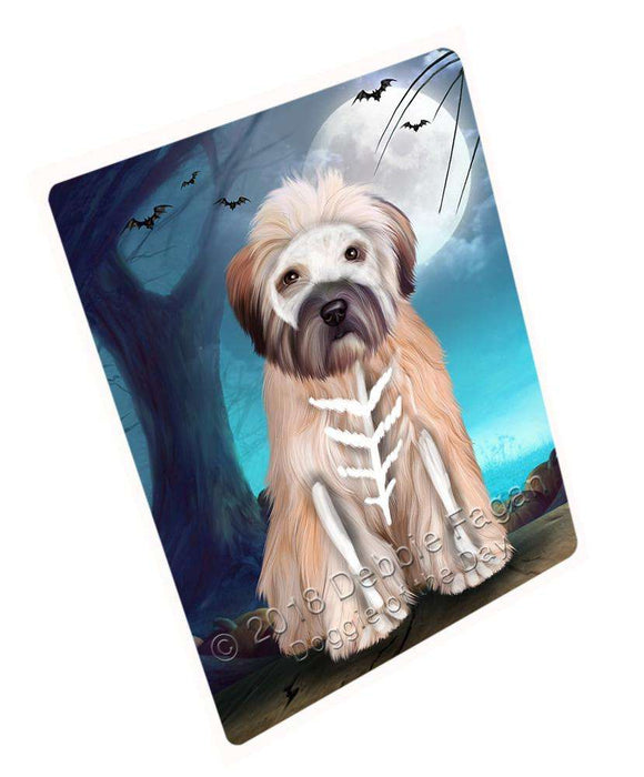 Happy Halloween Trick Or Treat Wheaten Terrier Dog Skeleton Magnet Mini (3.5" x 2") MAG61752