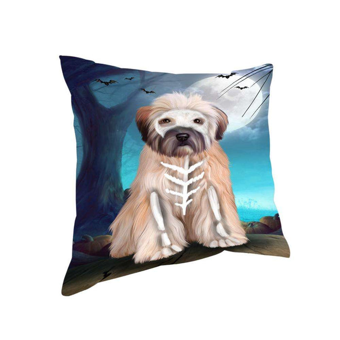 Happy Halloween Trick or Treat Wheaten Terrier Dog Skeleton Pillow PIL66368