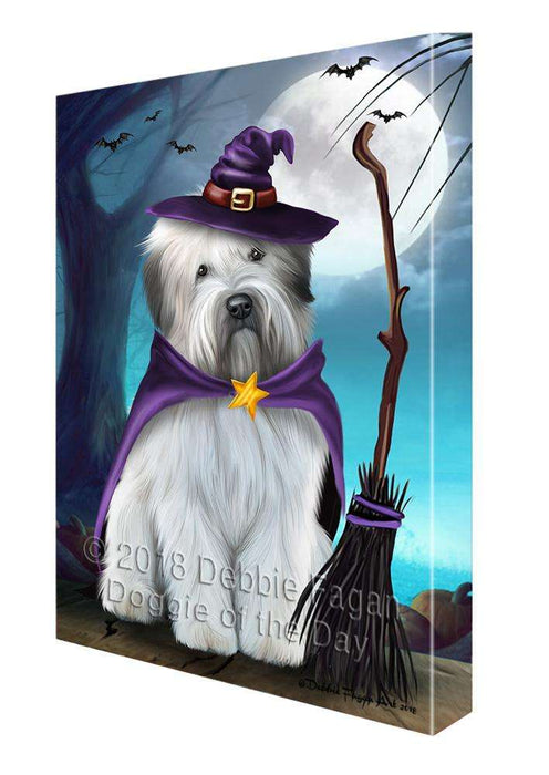 Happy Halloween Trick or Treat Wheaten Terrier Dog Witch Canvas Print Wall Art Décor CVS89945