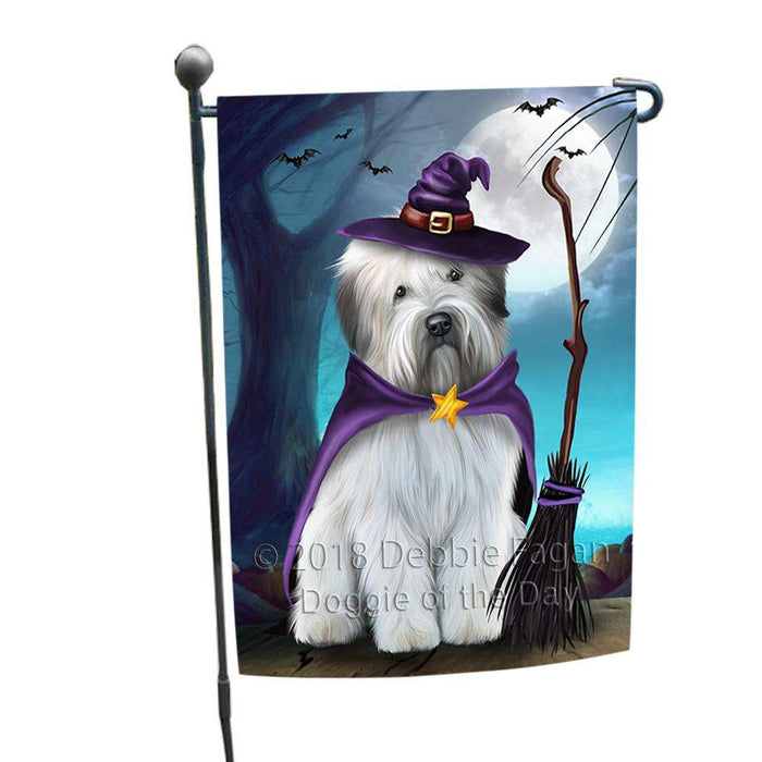 Happy Halloween Trick or Treat Wheaten Terrier Dog Witch Garden Flag GFLG52517