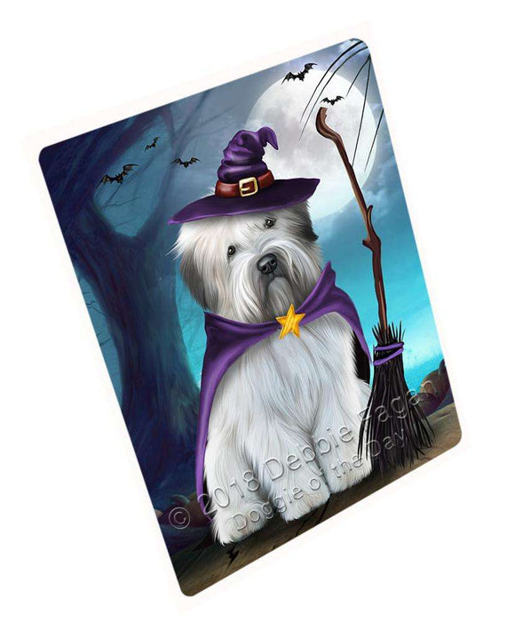 Happy Halloween Trick or Treat Wheaten Terrier Dog Witch Large Refrigerator / Dishwasher Magnet RMAG75618