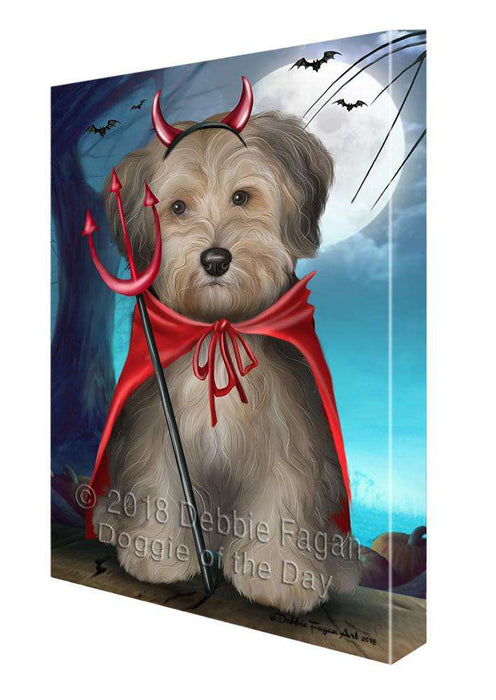 Happy Halloween Trick or Treat Yorkipoo Dog Canvas Print Wall Art Décor CVS109898