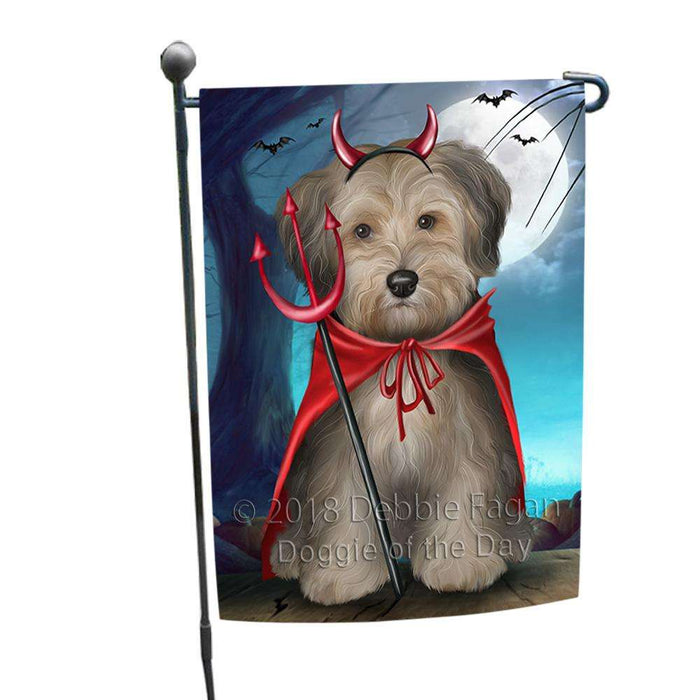 Happy Halloween Trick or Treat Yorkipoo Dog Garden Flag GFLG54734