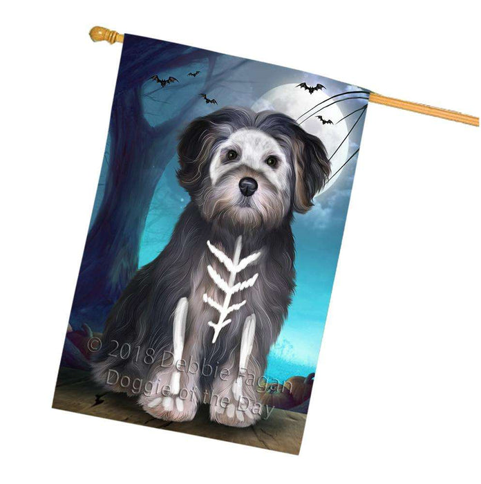 Happy Halloween Trick or Treat Yorkipoo Dog House Flag FLG54872