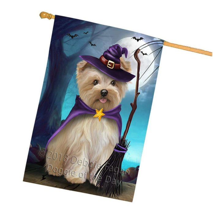 Happy Halloween Trick or Treat Yorkipoo Dog House Flag FLG54873
