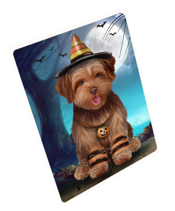 Happy Halloween Trick or Treat Yorkipoo Dog Large Refrigerator / Dishwasher Magnet RMAG88920