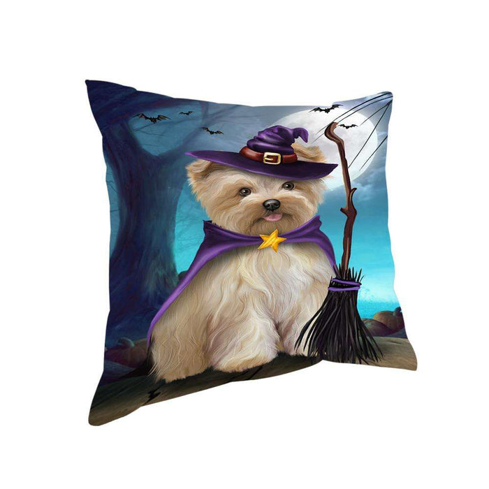 Happy Halloween Trick or Treat Yorkipoo Dog Pillow PIL75324