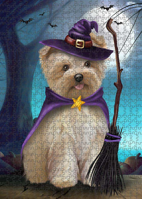 Happy Halloween Trick or Treat Yorkipoo Dog Puzzle with Photo Tin PUZL85856