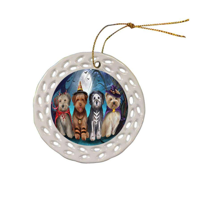 Happy Halloween Trick or Treat Yorkipoos Dog Star Porcelain Ornament SPOR54609