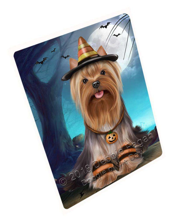 Happy Halloween Trick or Treat Yorkshire Terrier Dog Large Refrigerator / Dishwasher Magnet RMAG88944