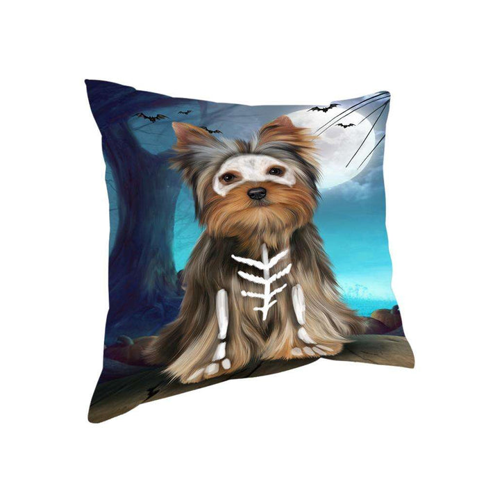 Happy Halloween Trick or Treat Yorkshire Terrier Dog Pillow PIL75336