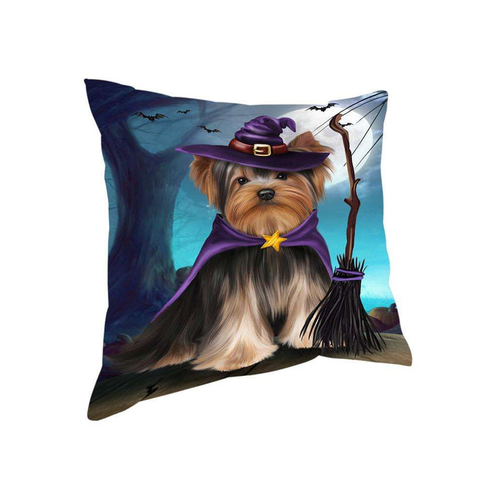 Happy Halloween Trick or Treat Yorkshire Terrier Dog Pillow PIL75340