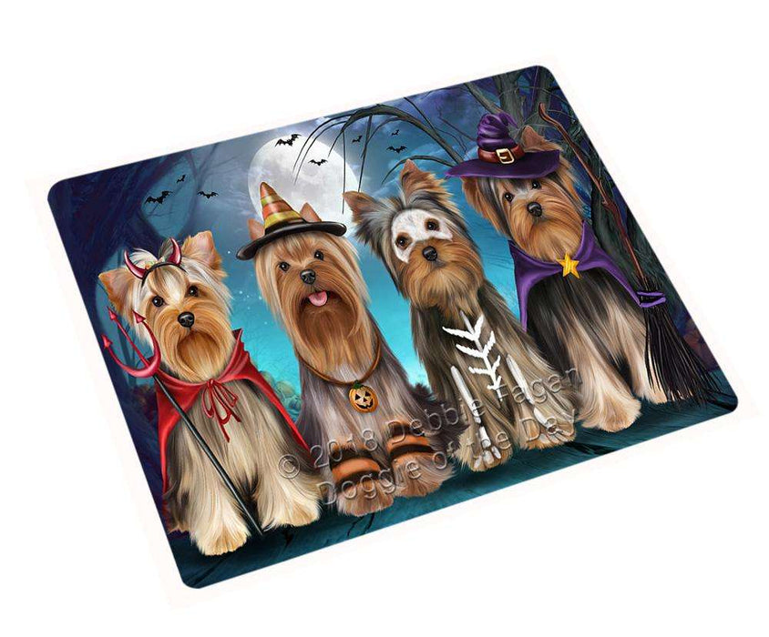 Happy Halloween Trick or Treat Yorkshire Terriers Dog Cutting Board C68301