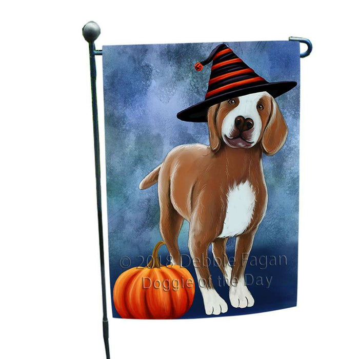 Happy Halloween Turkish Pointer Dog Wearing Witch Hat with Pumpkin Garden Flag GFLG54994