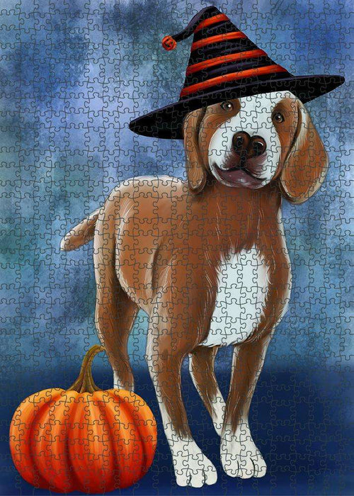 Happy Halloween Turkish Pointer Dog Wearing Witch Hat with Pumpkin Puzzle  PUZL86884