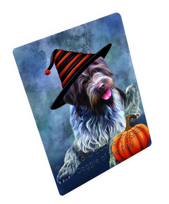 Happy Halloween Wirehaired Pointing Griffon Dog Wearing Witch Hat with Pumpkin Cutting Board C69282