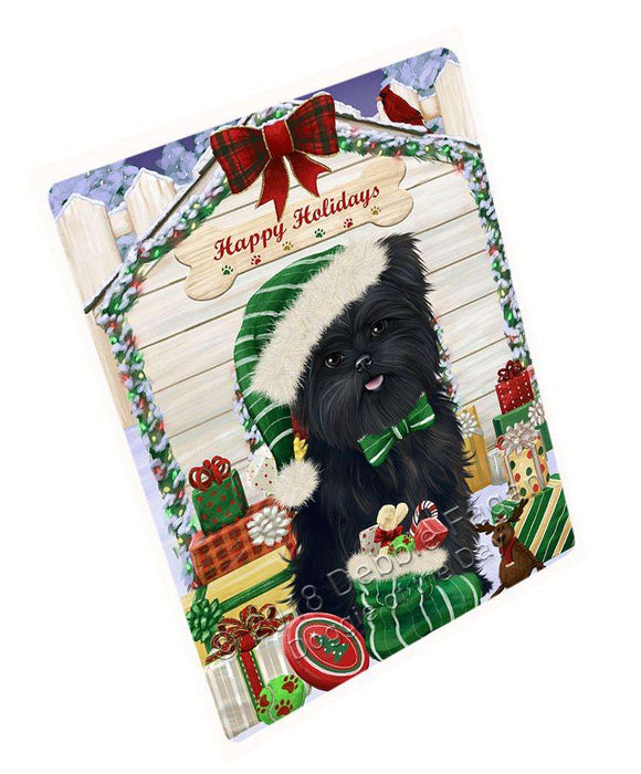 Happy Holidays Christmas Affenpinscher Dog House with Presents Cutting Board C57903