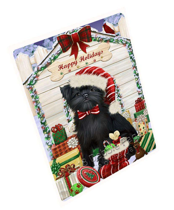 Happy Holidays Christmas Affenpinscher Dog House with Presents Large Refrigerator / Dishwasher Magnet RMAG67818