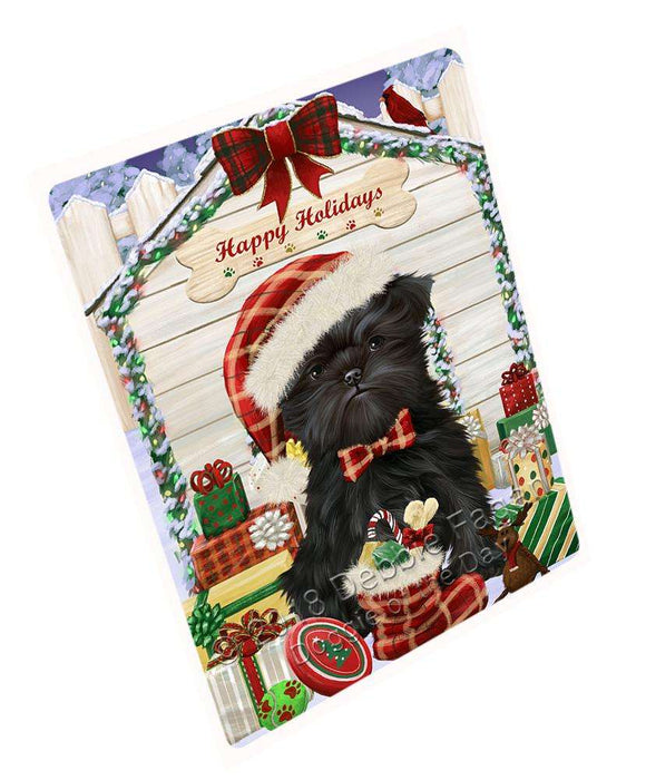 Happy Holidays Christmas Affenpinscher Dog House With Presents Magnet Mini (3.5" x 2") MAG57906