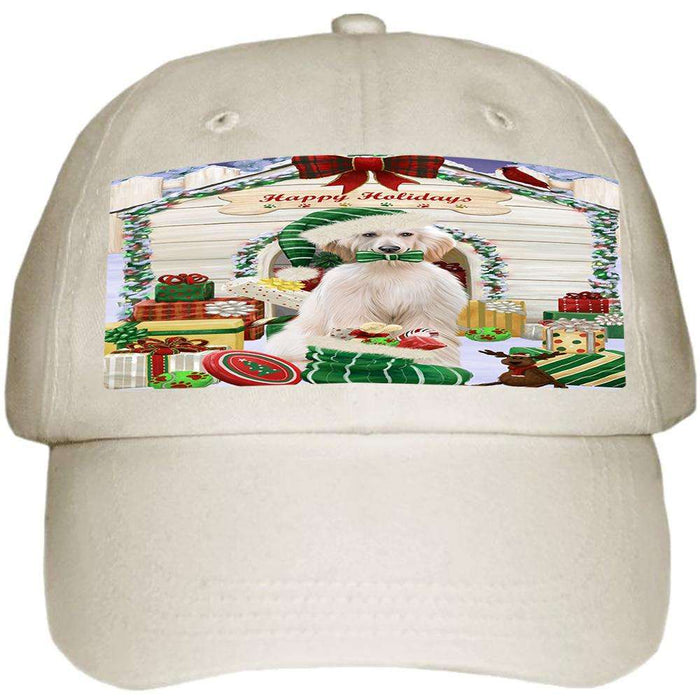 Happy Holidays Christmas Afghan Hound Dog With Presents Ball Hat Cap HAT61578