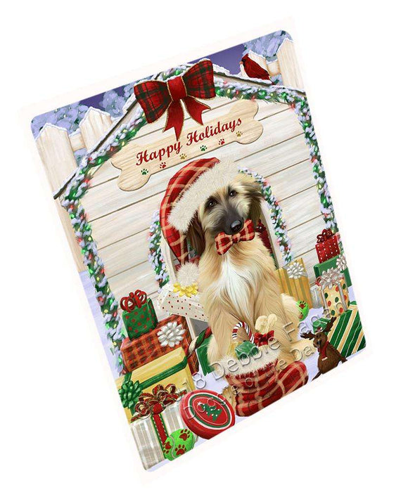 Happy Holidays Christmas Afghan Hound Dog With Presents Large Refrigerator / Dishwasher Magnet RMAG75882
