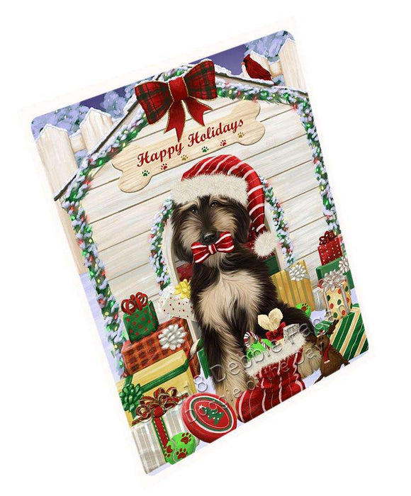 Happy Holidays Christmas Afghan Hound Dog With Presents Large Refrigerator / Dishwasher Magnet RMAG75888