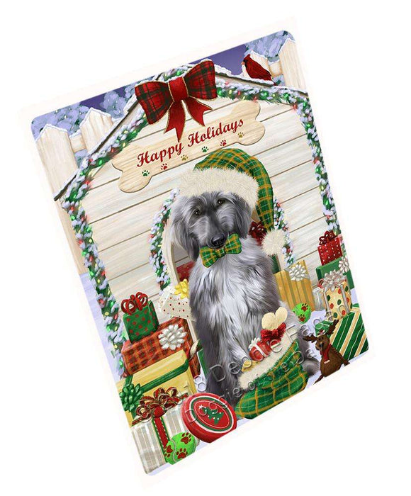 Happy Holidays Christmas Afghan Hound Dog With Presents Magnet Mini (3.5" x 2") MAG61935