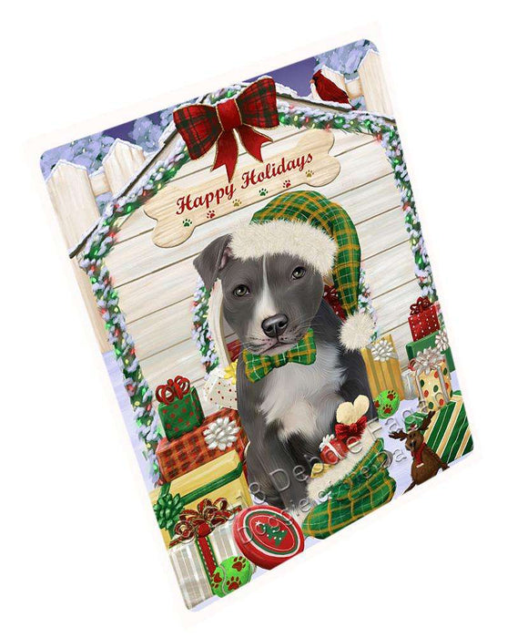 Happy Holidays Christmas American Staffordshire Terrier Dog With Presents Blanket BLNKT89886