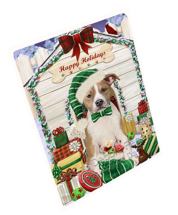 Happy Holidays Christmas American Staffordshire Terrier Dog With Presents Blanket BLNKT89895