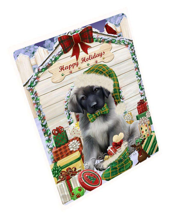 Happy Holidays Christmas Anatolian Shepherd Dog House with Presents Large Refrigerator / Dishwasher Magnet RMAG67896