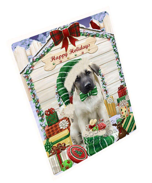 Happy Holidays Christmas Anatolian Shepherd Dog House with Presents Large Refrigerator / Dishwasher Magnet RMAG67902