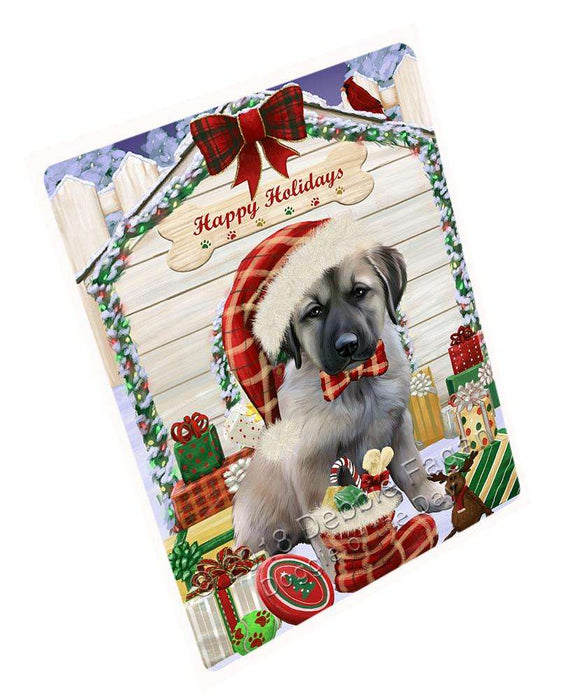 Happy Holidays Christmas Anatolian Shepherd Dog House with Presents Large Refrigerator / Dishwasher Magnet RMAG67908