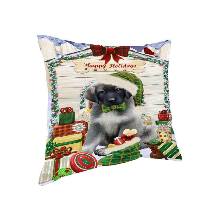 Happy Holidays Christmas Anatolian Shepherd Dog House with Presents Pillow PIL61296