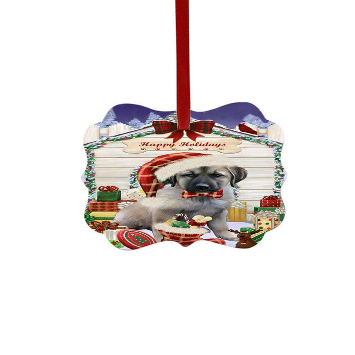 Happy Holidays Christmas Anatolian Shepherd House With Presents Double-Sided Photo Benelux Christmas Ornament LOR49756