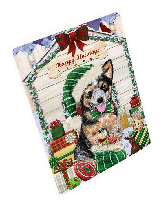 Happy Holidays Christmas Australian Cattle Dog House with Presents Cutting Board C57963