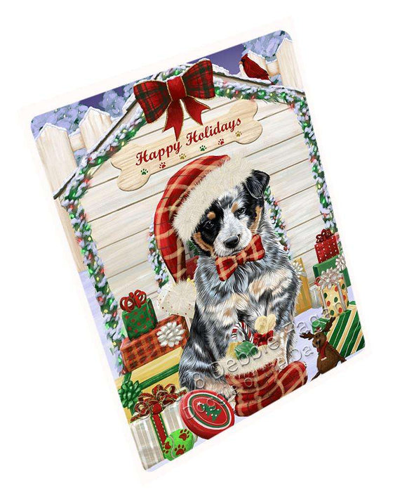 Happy Holidays Christmas Australian Cattle Dog House with Presents Cutting Board C57966