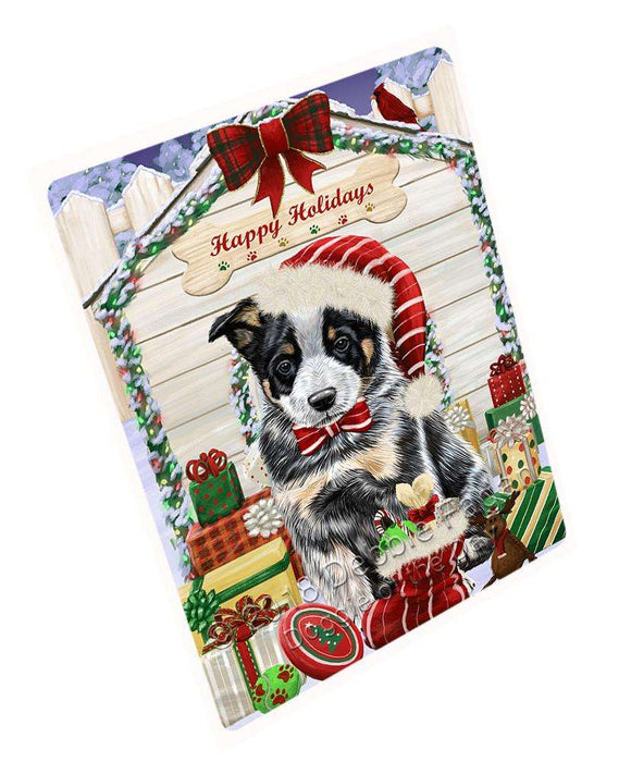 Happy Holidays Christmas Australian Cattle Dog House With Presents Magnet Mini (3.5" x 2") MAG57969