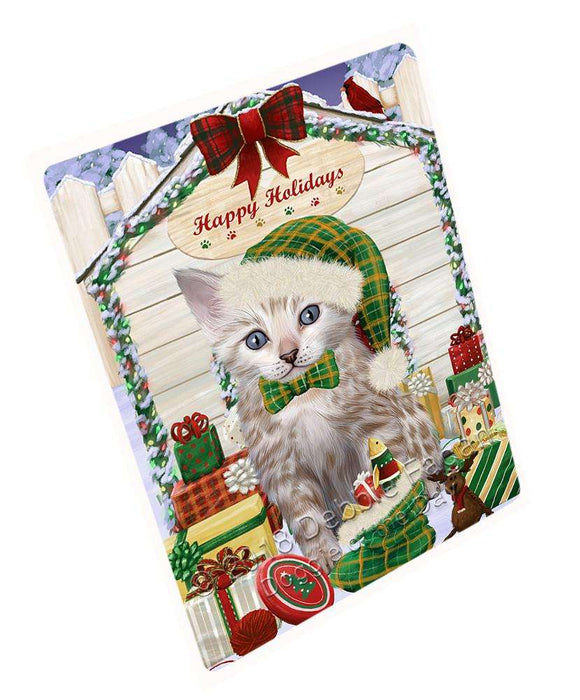 Happy Holidays Christmas Bengal Cat With Presents Magnet Mini (3.5" x 2") MAG61983