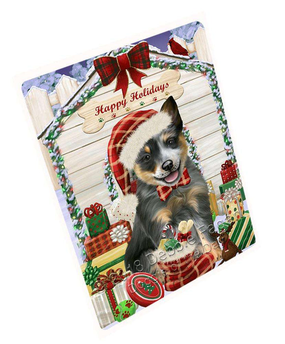 Happy Holidays Christmas Blue Heeler Dog With Presents Blanket BLNKT90093