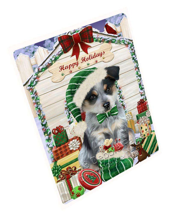 Happy Holidays Christmas Blue Heeler Dog With Presents Large Refrigerator / Dishwasher Magnet RMAG76038