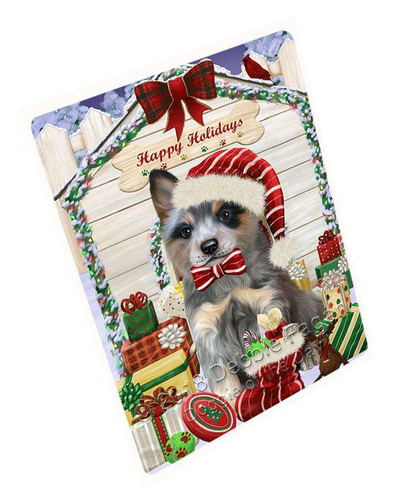 Happy Holidays Christmas Blue Heeler Dog With Presents Large Refrigerator / Dishwasher Magnet RMAG76050