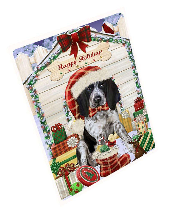 Happy Holidays Christmas Bluetick Coonhound Dog House with Presents Cutting Board C58062