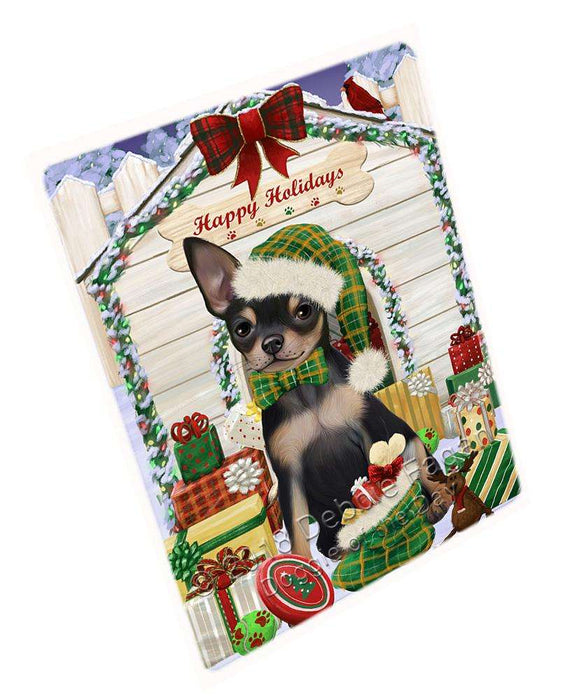 Happy Holidays Christmas Chihuahua Dog House with Presents Cutting Board C58245