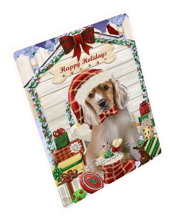 Happy Holidays Christmas Cocker Spaniel Dog With Presents Blanket BLNKT90156