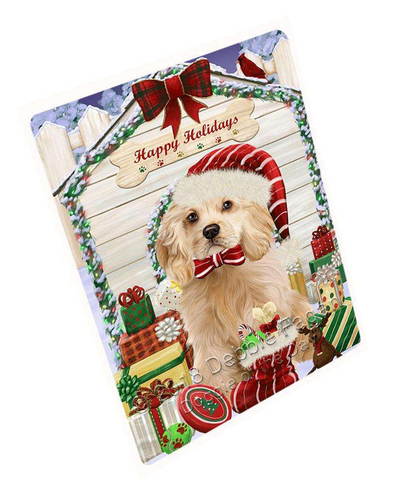 Happy Holidays Christmas Cocker Spaniel Dog With Presents Blanket BLNKT90165