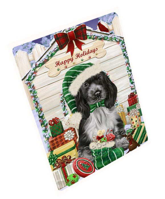 Happy Holidays Christmas Cocker Spaniel Dog With Presents Magnet Mini (3.5" x 2") MAG62046